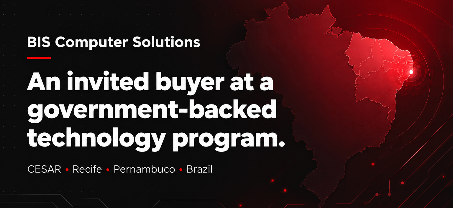 Nordeste edition. An invited buyer at a government-backed technology programme. CESAR, Recife, Pernambuco, Brazil.